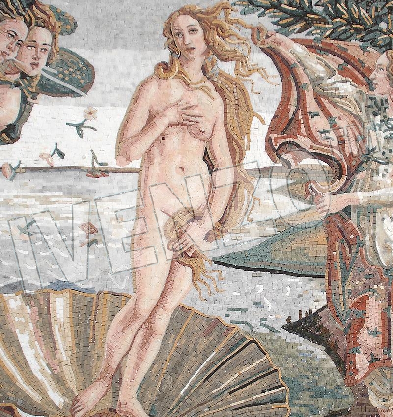 Mosaic FK101 Details Botticelli: Birth of Venus 1