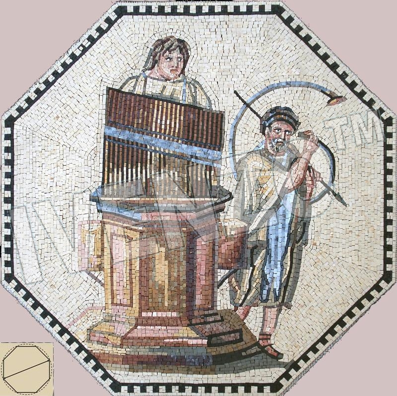 Mosaic FK107 Musicians with organ and tuba