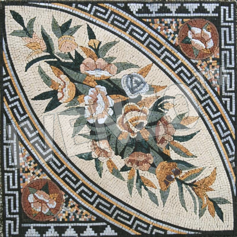 Mosaic GK034 carpet of flowers (diagonal)