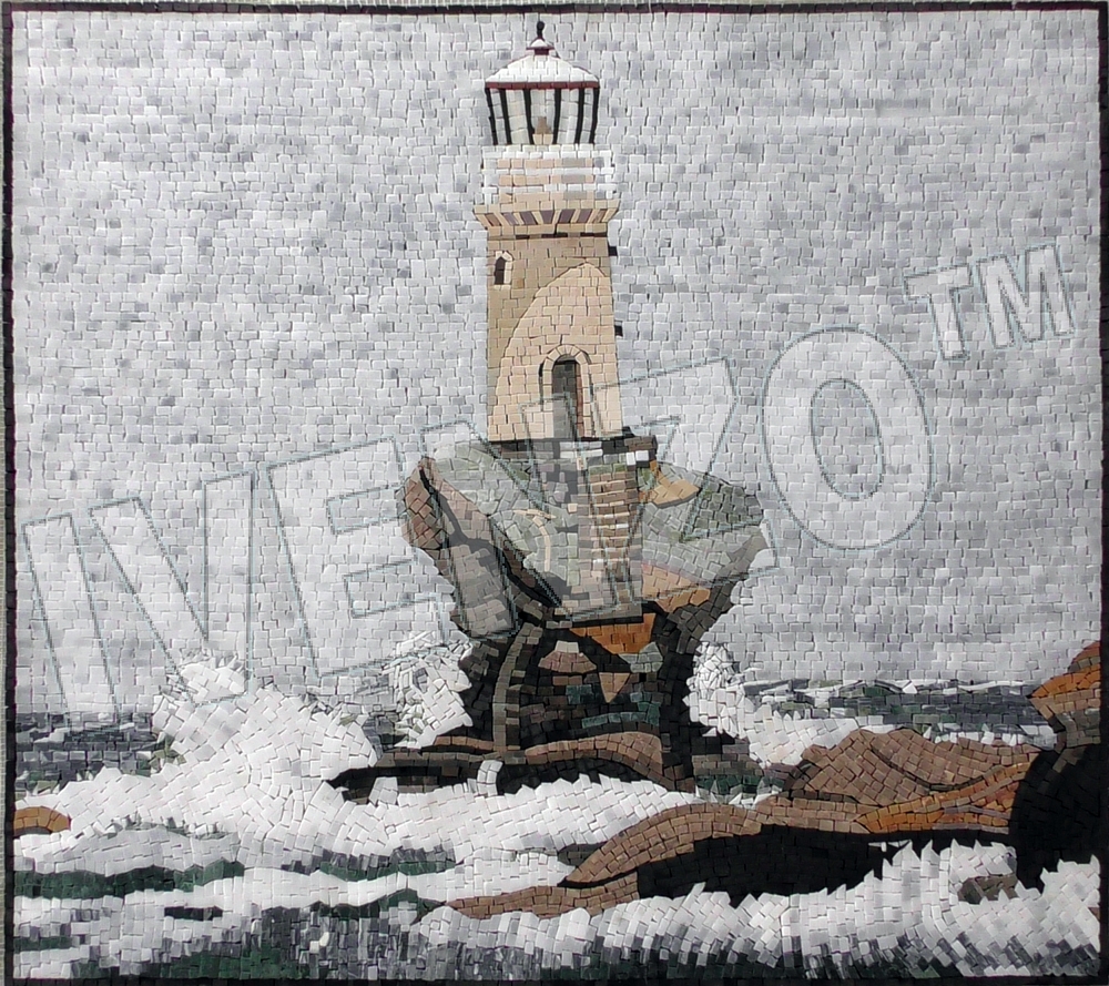 Mosaic LK014 Tourlitis-Lighthouse Andros