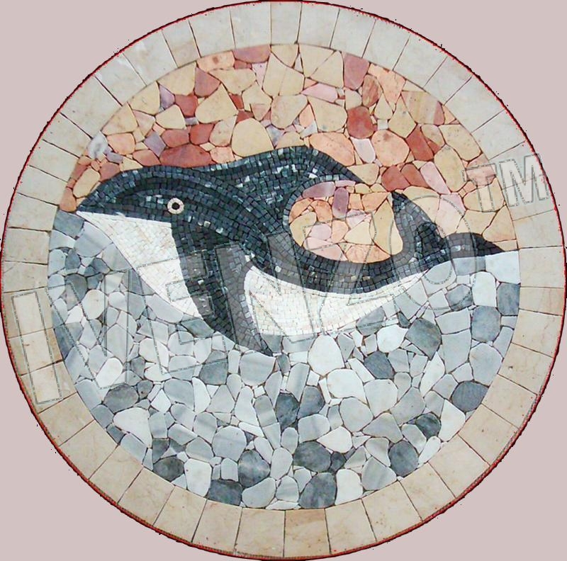 Mosaic MK018 Medallion with Whale