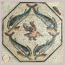 Mosaic Dolphins with swan