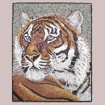 Mosaic tiger's head