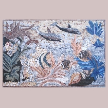 Mosaic scene with fish