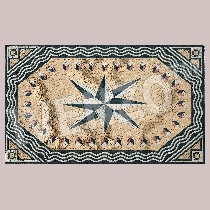 Mosaic carpet compass rose