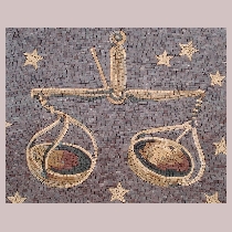 Mosaic sign of the zodiac libra