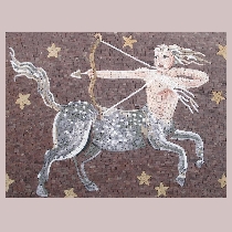 Mosaic sign of the zodiac sagittarius
