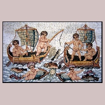 Mosaic Children on a Boat