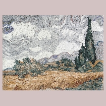 Mosaic van Gogh: Cornfield with Cypresses
