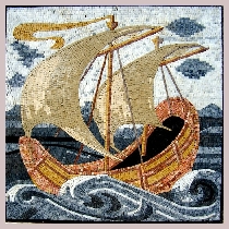 Mosaic two-master boat