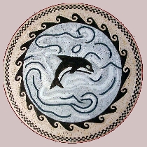Mosaic medallion with whale