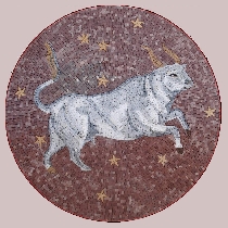 Mosaic sign of the zodiac taurus
