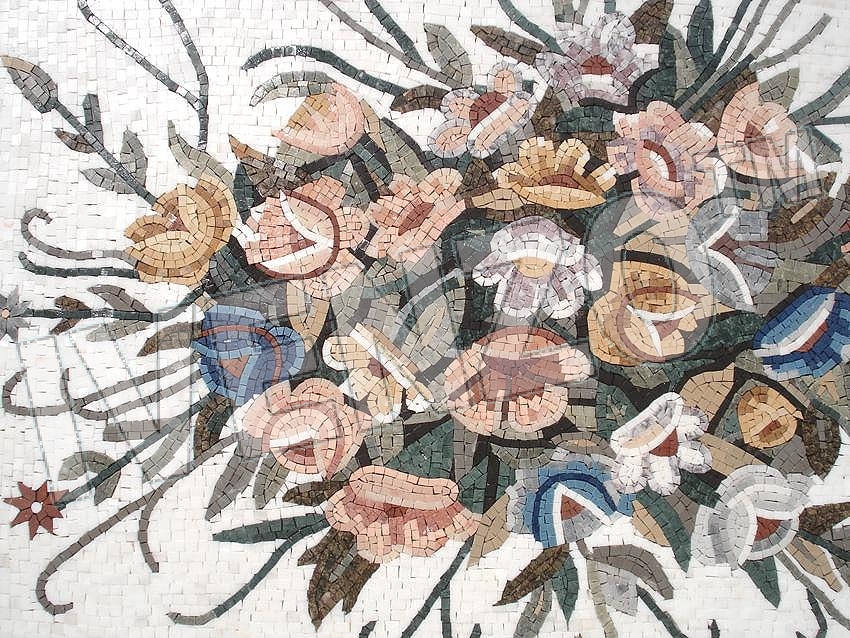 Mosaic CK045 Details carpet  of flowers 1