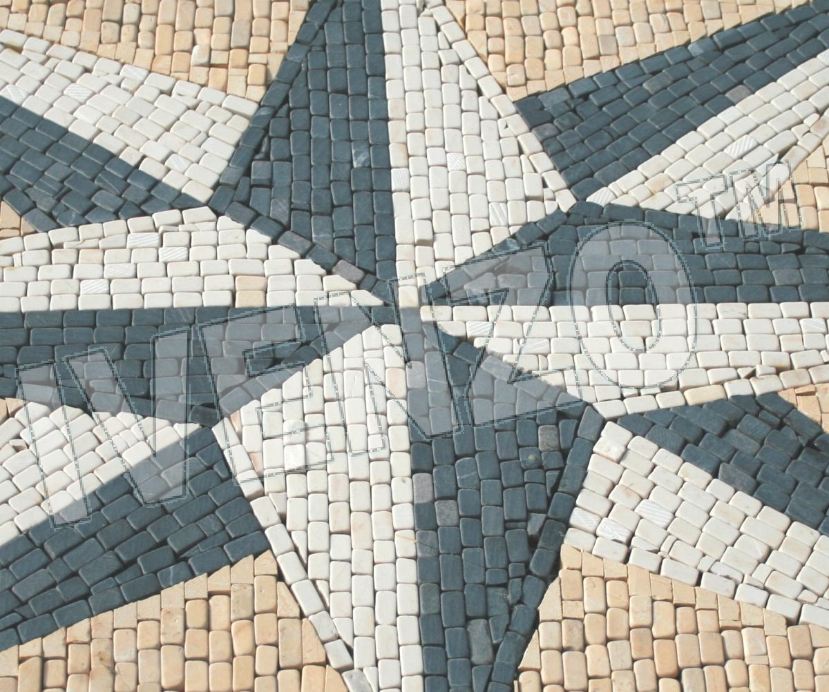 Mosaic CK050 Details carpet compass rose 1