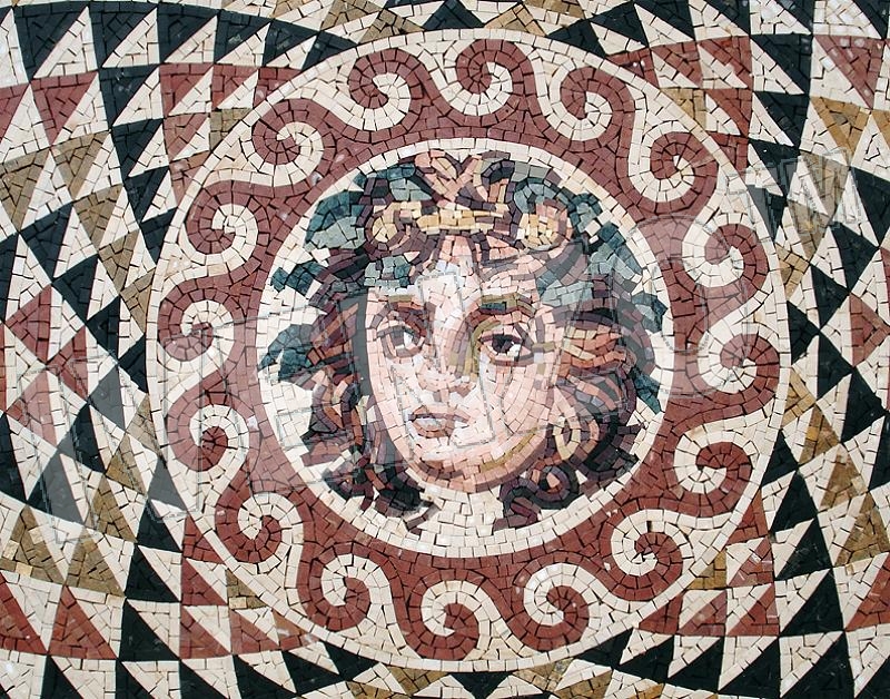 Mosaic CK057 Details Head of Dionysos from Korinth 1