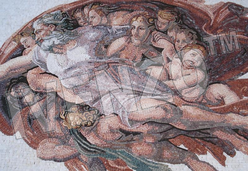 Mosaic FK082 Details Michelangelo: The Creation of Adam 4