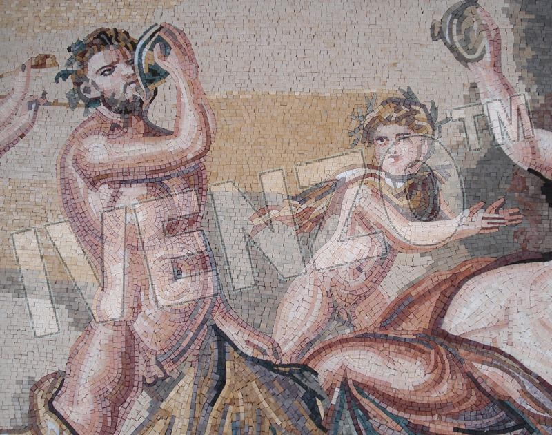 Mosaic FK083 Details Herakles and Dionysus 2
