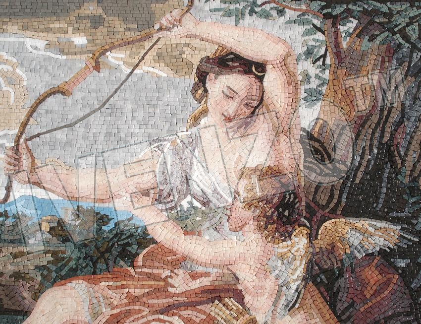 Mosaic FK102 Details Batoni: Diana and Cupid 1