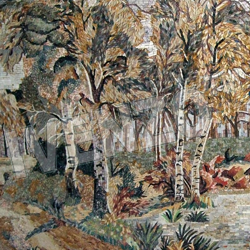 Mosaic LK012 Details Forest with a lake and animals 1