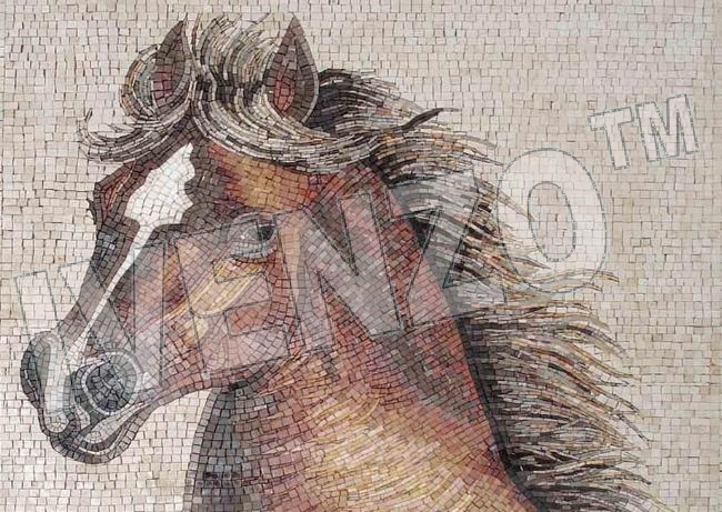 Mosaic AK001 horse's head