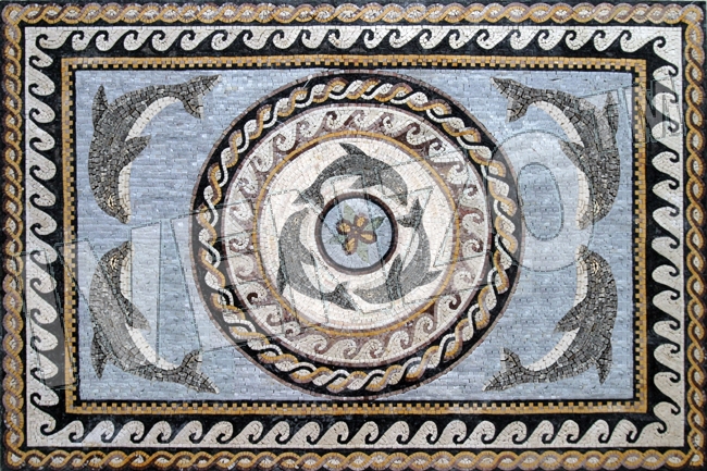 Mosaic CR201 carpet with dolphins