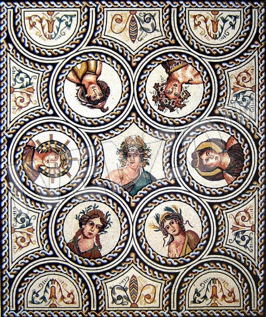 Mosaic FK049 Roman heads
