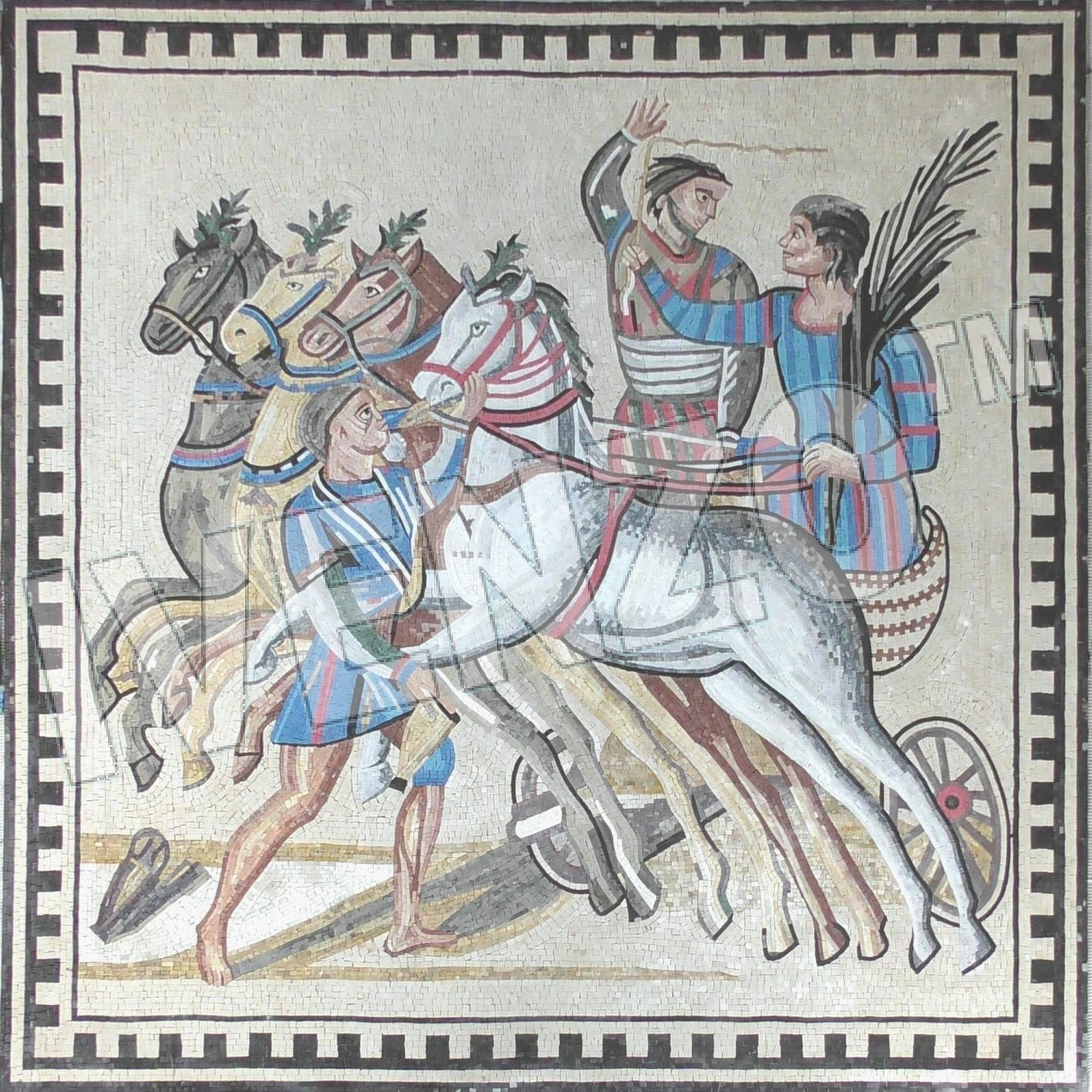 Mosaic FK129 Circus Maximus - Quadriga