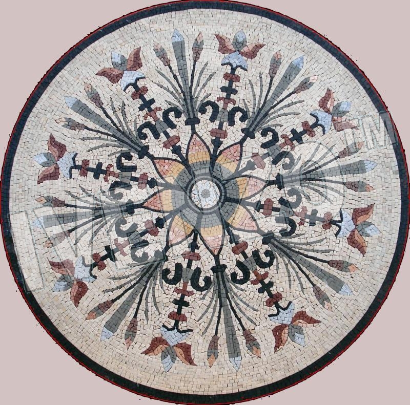 Mosaic MK012 flower medallion