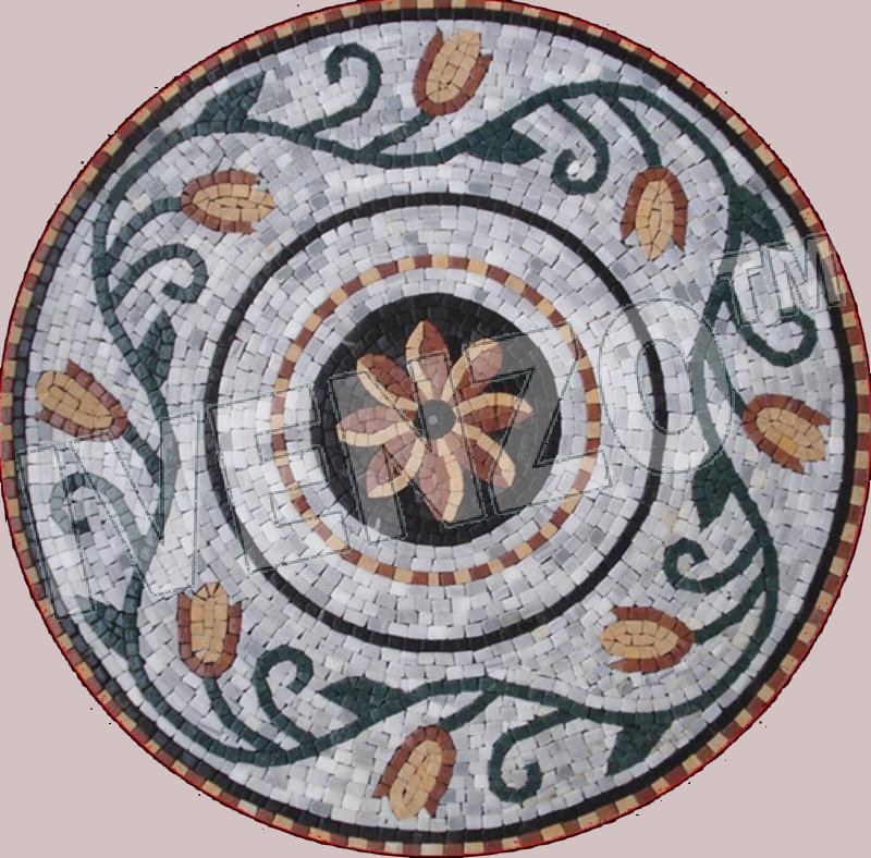 Mosaic MK066 flower medallion