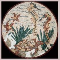 Mosaic various marine animals