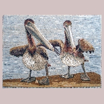 Mosaic pelicans
