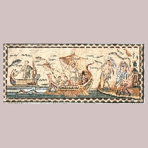 Mosaic Ulysses listening to the sirens
