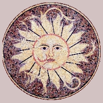 Mosaic sun in warm colours