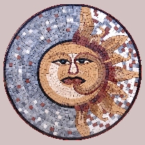 Mosaic sun and moon - bright-dark